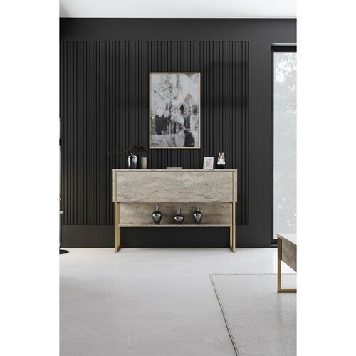 Comoda Luxe Travertine și Auriu