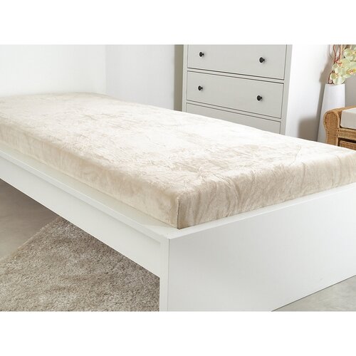 Cearșaf de pat din microflanelă B.E.S. Petrovice cafea albă, 90 x 200 cm