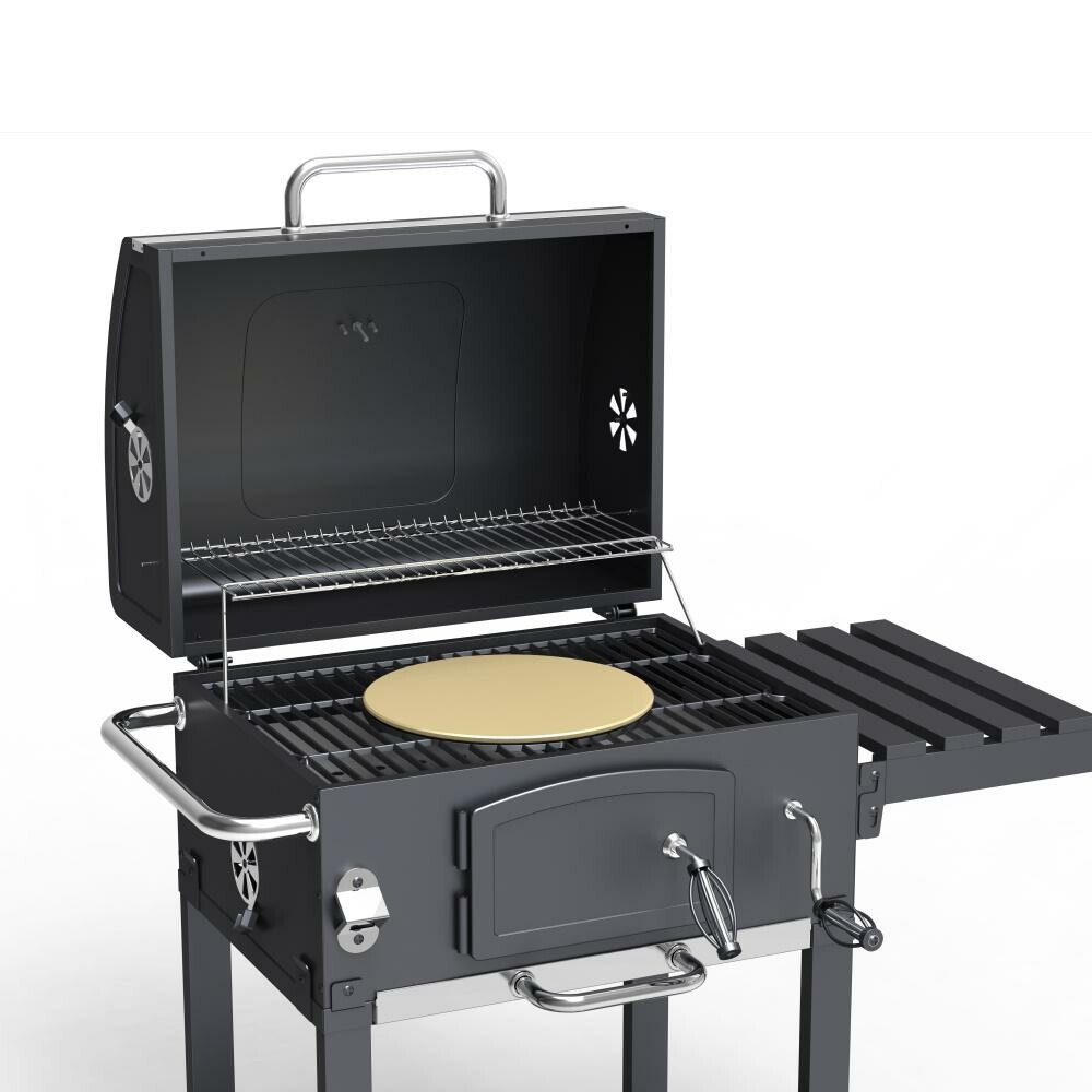 Avenberg Multifunkčn&iacute; BBQ gril Genius + litinov&yacute; ro&scaron;t + t&aacute;l + pizza k&aacute;men, 70 x 103 x 105 cm