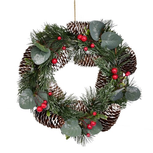 Milano karácsonyi díszkoszorú, 28 cm