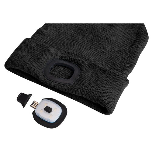 Sixtol Kapa s čelovkou 45 lm, USB, uni, črna