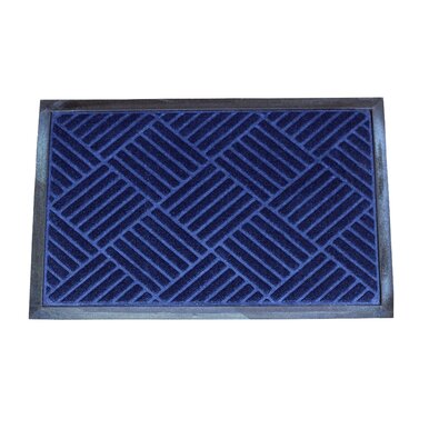 Gumová rohožka Checker modrá, 40 x 60 cm