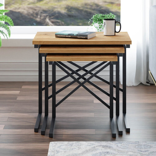 Odkladací stolík Atlantic Pine Cross, 3 ks