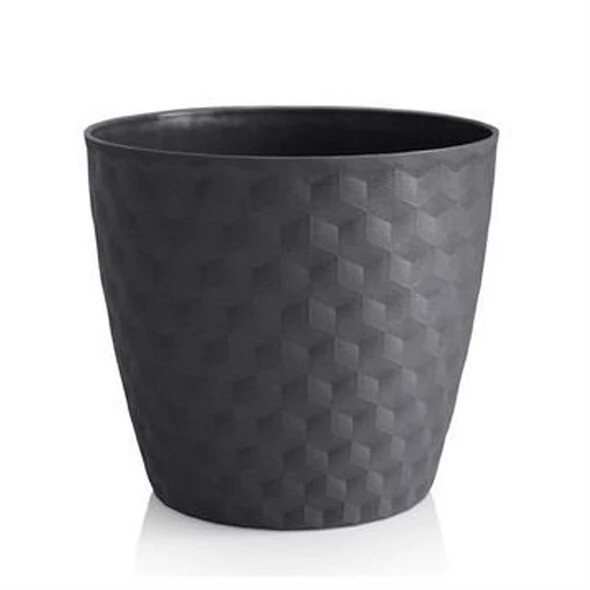 Ruby matt recyklovaný kvetináč 19 cm, antracit, 19 cm