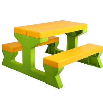 Star Plus Masă și bănci de grădină pentru copii,verde/verde