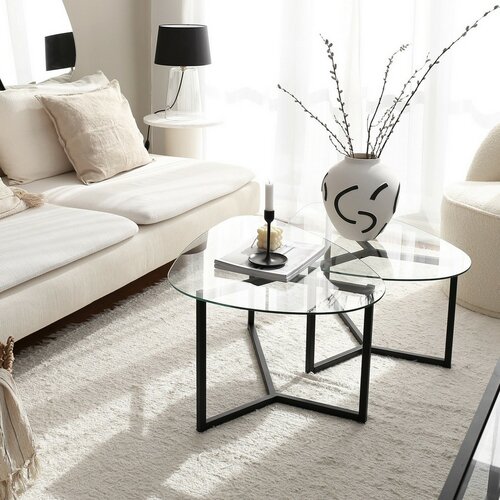 Súprava konferenčných stolíkov Bellisimo Black, 2 ks