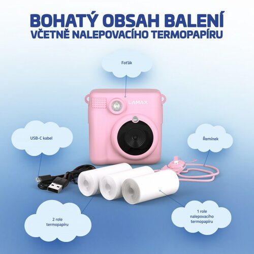 LAMAX InstaKid1 dziecięcy aparat fotograficzny, różowy