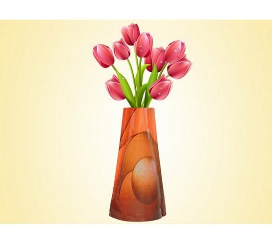 Váza skladací oranžová, oranžová, 19 x 28 cm