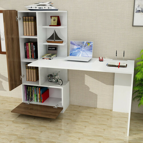 Birou Domingos White and Walnut