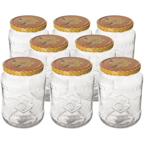 Orion Sada zavařovacích sklenic s víčkem Med mix 0,77 l, 8 ks