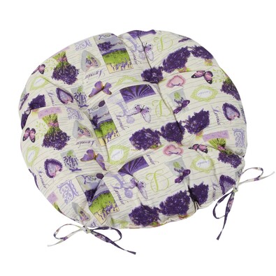 Sedák Gita prešívaný okrúhly Provence - Levanduľa v kytici, 40 cm