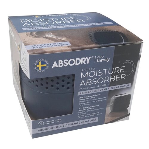 Absodry Duo , Family Bag 3-series nedvességelnyelő, do 30 m3 , Midnight Blue