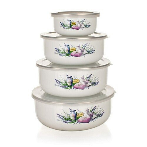 Banquet Set of enamel bowls Lavender