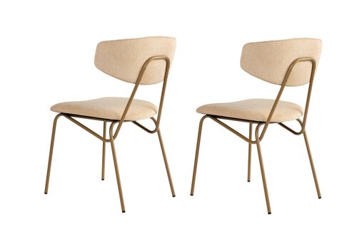 Súprava jedálenských stoličiek Nancy Beige and Gold, 2 ks