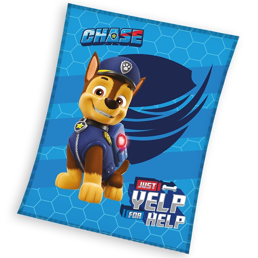 Carbotex Kocyk dziecięcy Paw Patrol Bohater Chase,110 x 140 cm