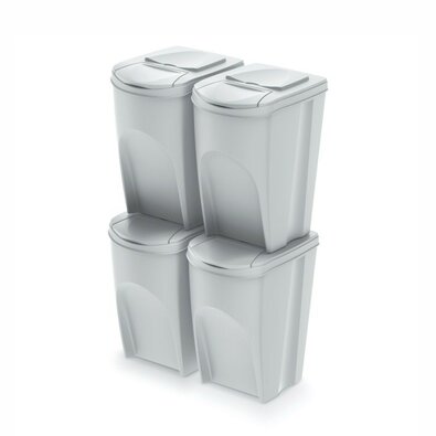 Kosz na sortirane odpadke Sortibox 35 l, 4 kos,pepelnato siva