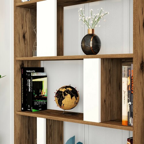 Knihovna Lima White and Walnut