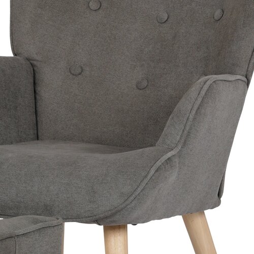 Ohrensessel mit Fußhocker LAN2, braun