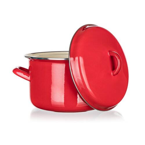 Banquet Emailira hrnce s poklicí Milton red , 20cm, 3,4 l
