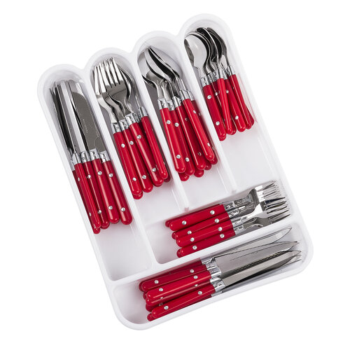 48-dielna sada príborov Classic, červená