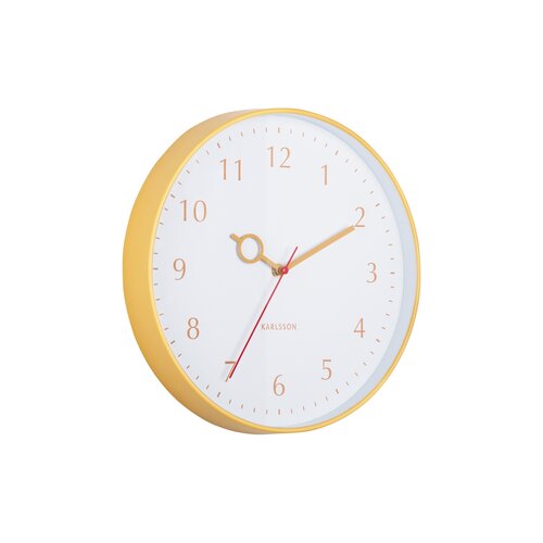 Karlsson 5992YE designové nástenné hodiny žltá, pr. 30 cm