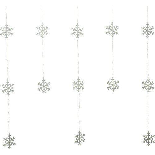 Světelný venkovní závěs Snowflakes, 120x120 cm, LED, studená bílá, časovač, 8 funkcí