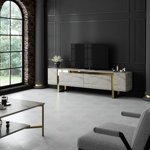 Măsuță TV Yildiz Travertine and Gold