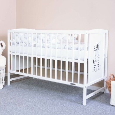 Nowe łóżeczko dziecięce Bea Zebra, białe