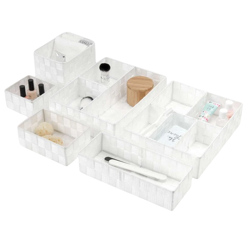 Compactor Úložný organizér do zásuvky S TEX, 12 x 12 x 7 cm, biela