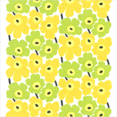 Tapeta Pieni Unikko 0,7 x 10 m, zelená/žltá
