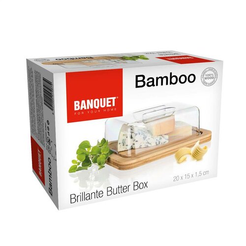 Banquet Posoda za maslo BRILLNTE Bamboo, 20 x 15 x7,5 cm