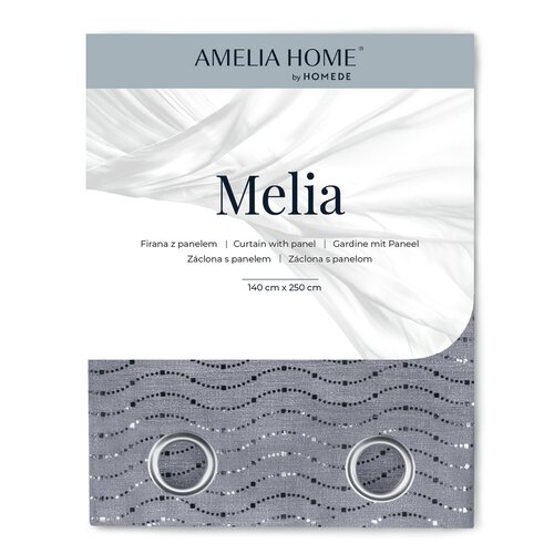 Perdea AmeliaHome Eyelets, Melia, 140 x 250 cm