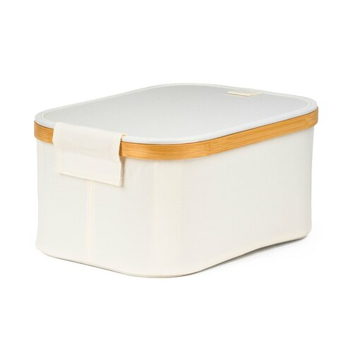 Cutie de depozitare G21 24 x 30 x 15 cm, dinbambus cu capac, bej