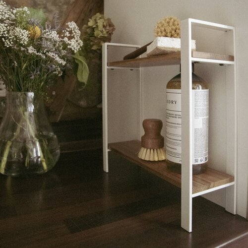 Wenko Louisa akácfa konyhai polc, 2 polc, 32 × 11× 33 cm