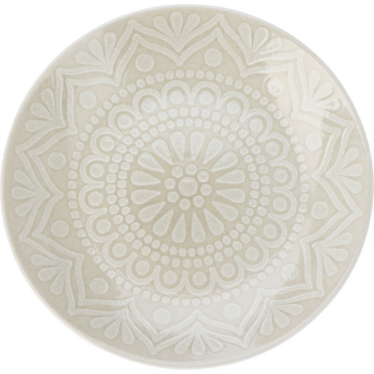 Kameninový dezertný tanier Ethnic, pr. 20 cm, béžová