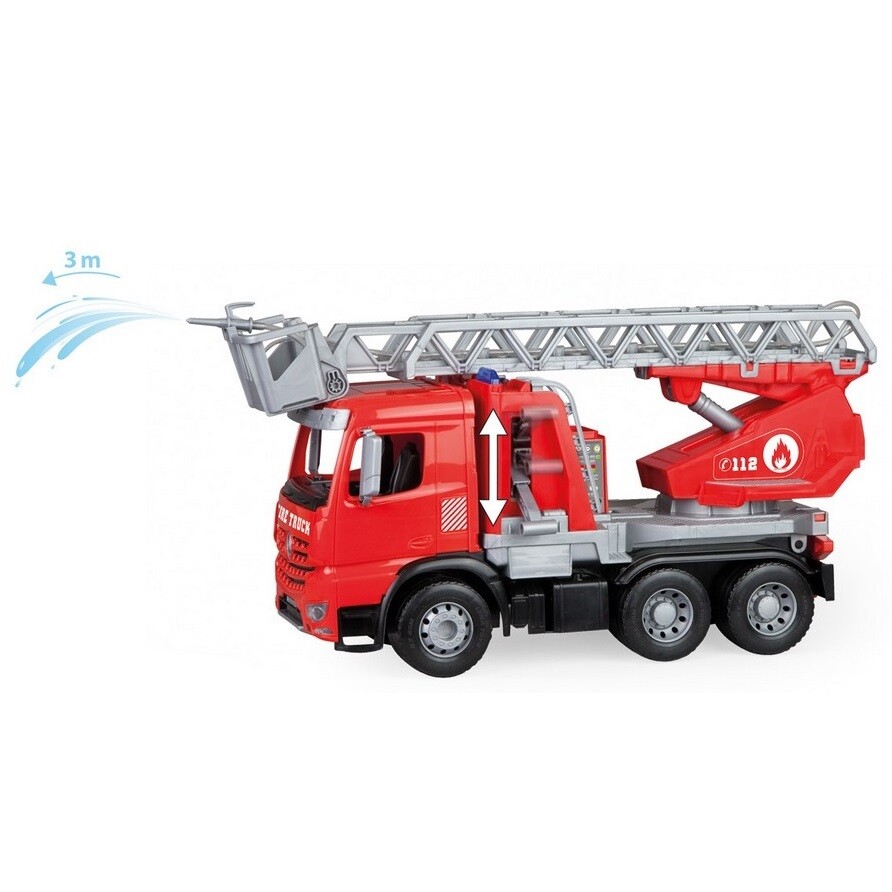Lena tűzoltóautó működő locsolópermetezővel  Mercedes Benz Arocs, 47 cm