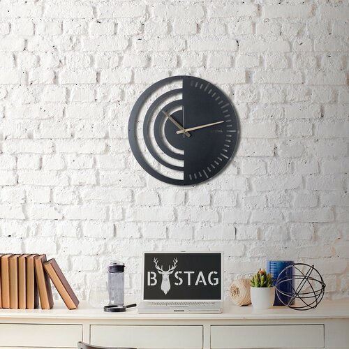 Zegar ścienny Chrono Black, 50 x 50 cm