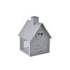 InDecor Kovinski svečnik Little house siv, 12 x 12 x 15 cm