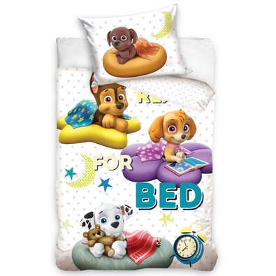 Bawełniana pościel dziecięca do łóżeczka Paw Patrol Przed spaniem bajka, 100 x 135 cm, 40 x 60 cm
