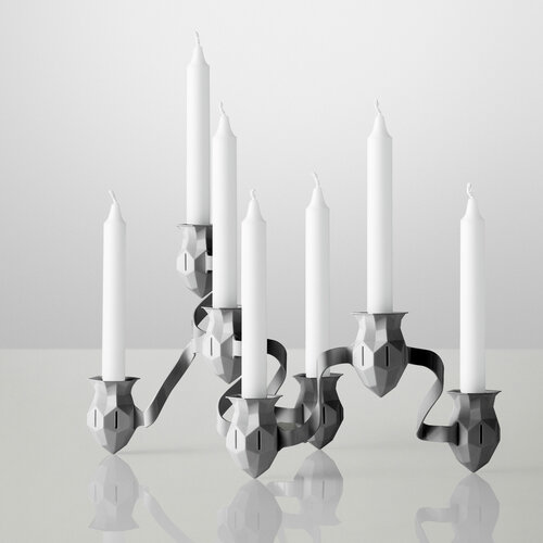 Świecznik The More The Merrier, szary