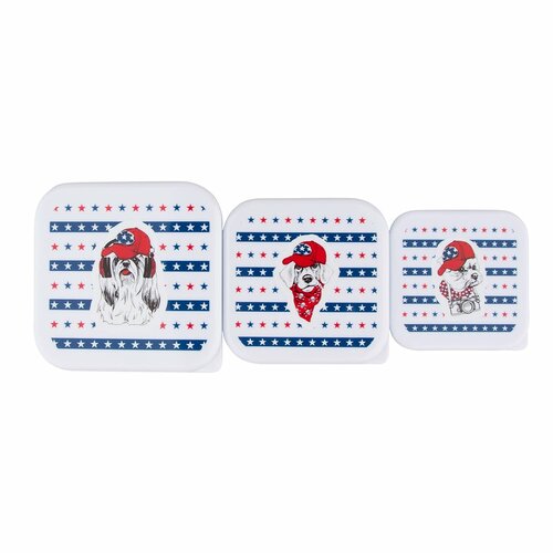 Altom Набір контейнерів для снеків Easy Morning синій, 3 шт.