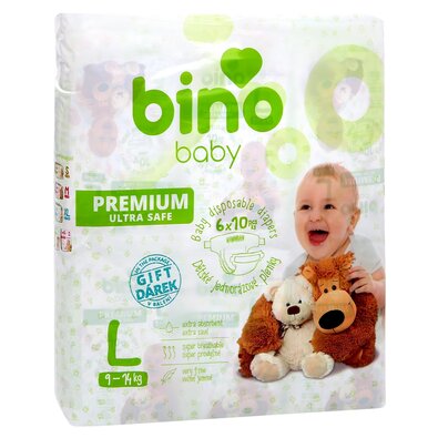 Bino Baby Detské jednorazové plienky Premium L, 60 ks