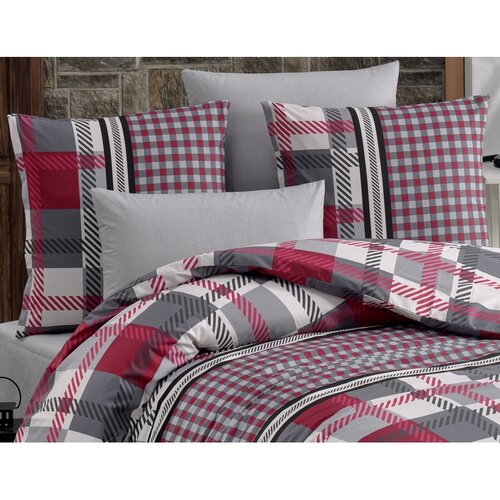 BedTex Бавовняна постільна білизна Hector червона,140 x 220 см, 70 x 90 см