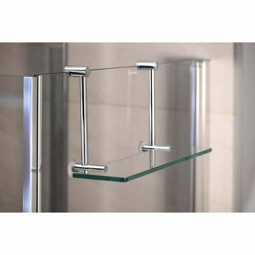 SAPHO 1301-15 підвісна скляна полиця для душової кабіни 40 x 18 x 12,5 см, срібляста