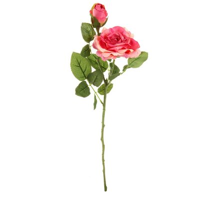 Floare artificială Trandafir roz, 46 cm