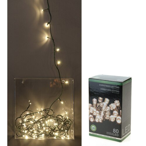 Vánoční světelný řetěz, bílý, 80 LED