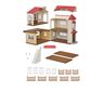 Sylvanian family 5302 Zweistöckiges Haus mit  rotem Dach und Lichtern