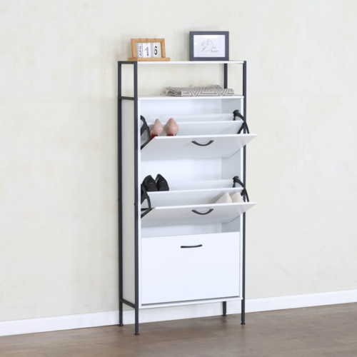 Schuhschrank TREDIS, 3 Etagen, weiß