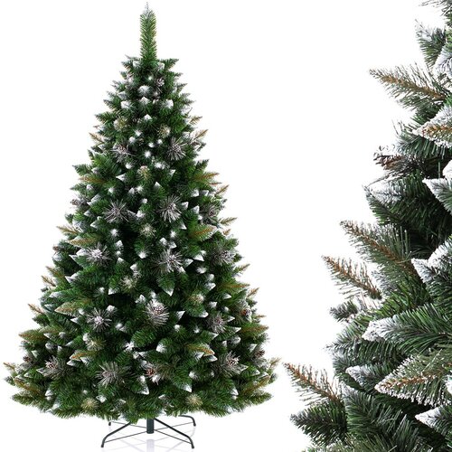AmeliaHome Vánoční stromek Borovice se šiškami Lemmy, 150 cm