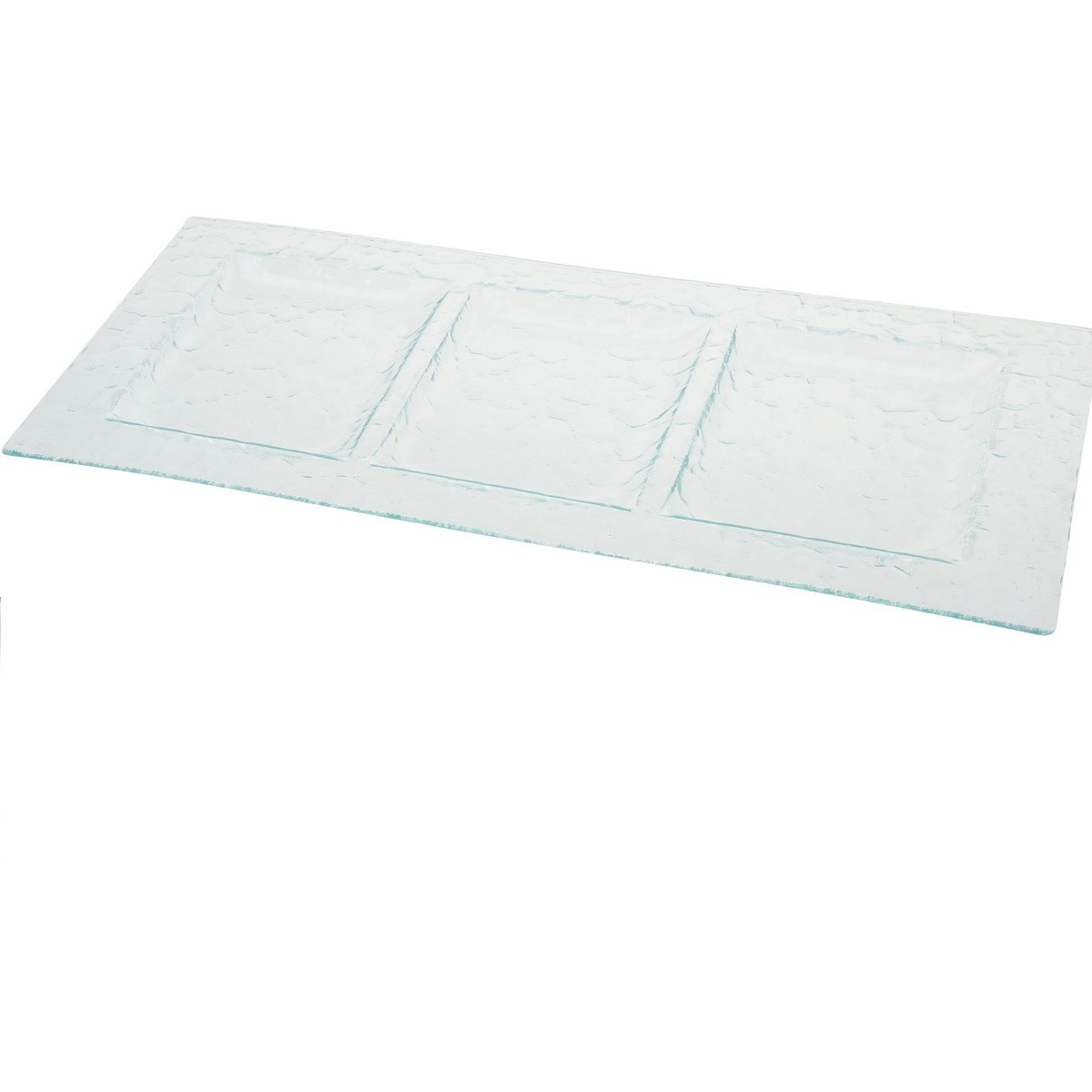 Servírovací sklenený tác 3 sekcie Excellent 47 x 24,5 cm